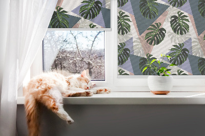 Blackout roller blind for window The leaves of the plant