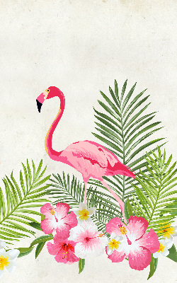 Fabric roller blind for window Flamingos by the leaves