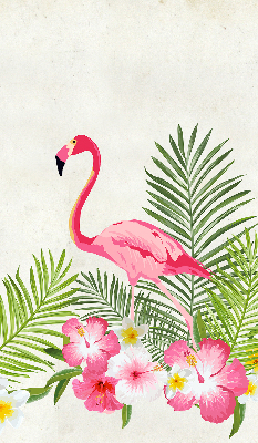 Fabric roller blind for window Flamingos by the leaves