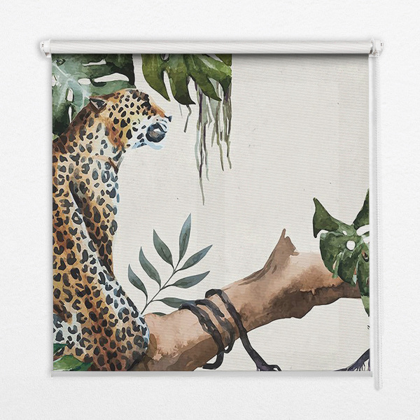 Blackout roller blind Cheetahs on a branch