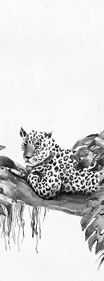 Blackout roller blind for window Drawn cheetahs on a branch