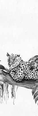 Blackout roller blind for window Drawn cheetahs on a branch