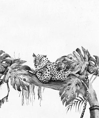Blackout roller blind for window Drawn cheetahs on a branch