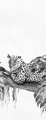 Blackout roller blind for window Drawn cheetahs on a branch