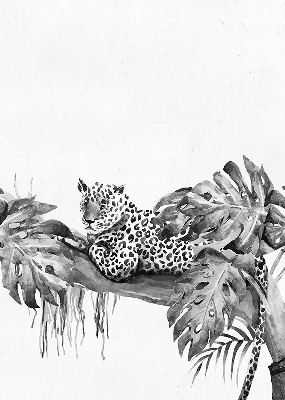 Blackout roller blind for window Drawn cheetahs on a branch