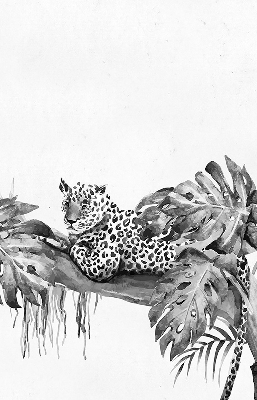 Blackout roller blind for window Drawn cheetahs on a branch