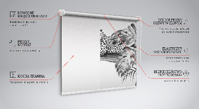 Blackout roller blind for window Drawn cheetahs on a branch
