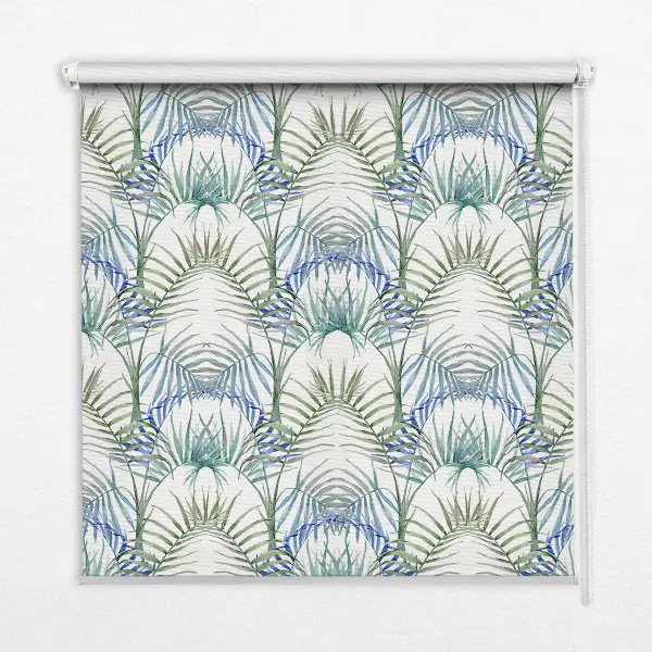 Fabric roller blind for window colorful leaves pattern
