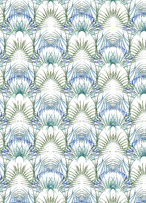 Fabric roller blind for window colorful leaves pattern