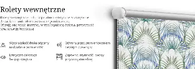 Fabric roller blind for window colorful leaves pattern