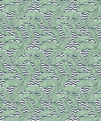 Blackout roller blind for window Palm leaves on a black and white background