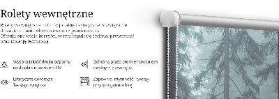 Fabric roller blind for window Forest at night