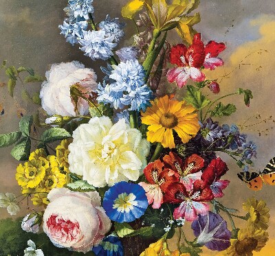 Blackout roller blind A bouquet of flowers