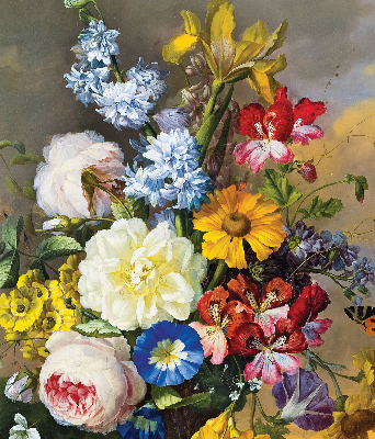Blackout roller blind A bouquet of flowers