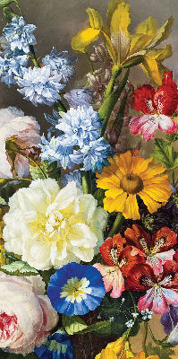 Blackout roller blind with a bouquet of flowers print