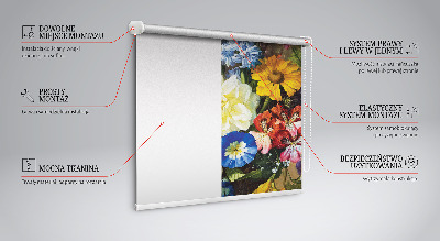 Blackout roller blind A bouquet of flowers