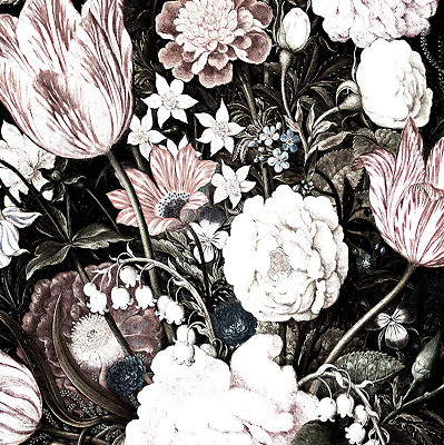 Blackout roller blind for window A bouquet of flowers