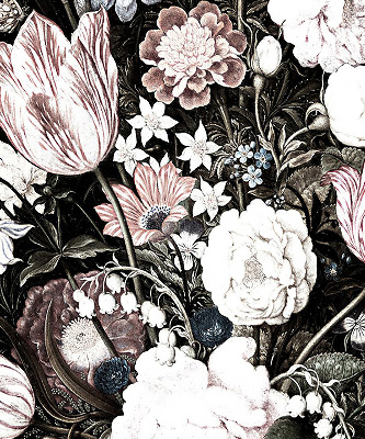 Blackout roller blind for window A bouquet of flowers