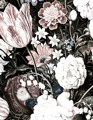 Blackout roller blind for window A bouquet of flowers