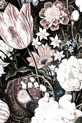 Blackout roller blind for window A bouquet of flowers