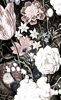 Blackout roller blind for window A bouquet of flowers