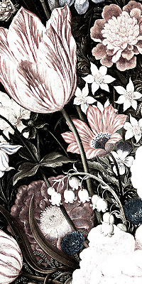 Blackout roller blind for window A bouquet of flowers