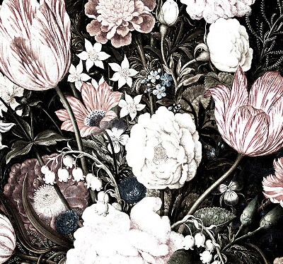 Blackout roller blind for window A bouquet of flowers