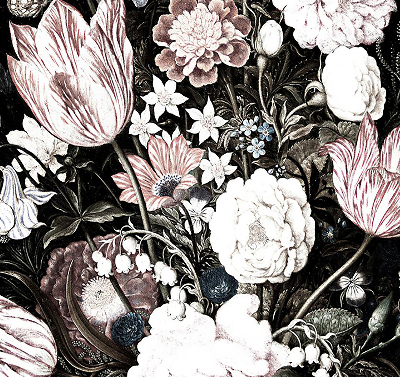 Blackout roller blind for window A bouquet of flowers