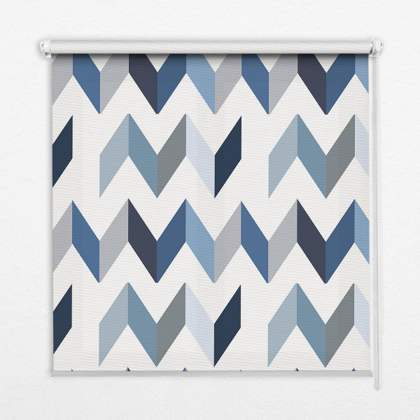 Blackout roller blind Blue herringbone