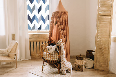 Blackout roller blind Blue herringbone