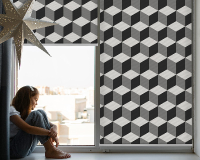 Blackout roller blind for window 3D cubes
