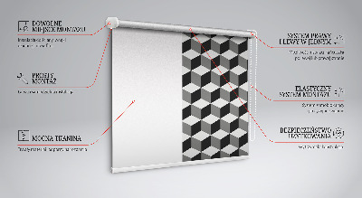 Blackout roller blind for window 3D cubes