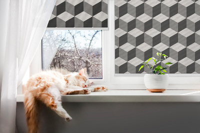 Blackout roller blind for window 3D cubes