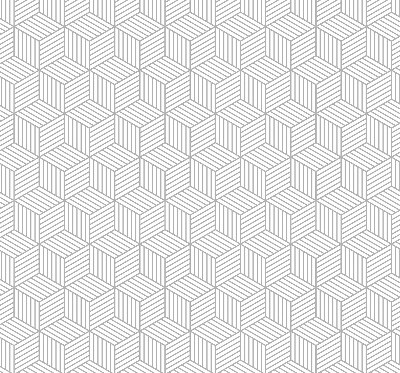 Fabric roller blind for window 3D cubes pattern