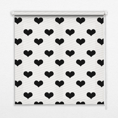 Blackout roller blind Black hearts
