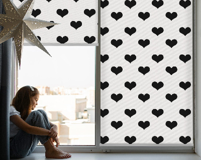 Blackout roller blind Black hearts