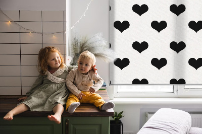 Blackout roller blind Black hearts