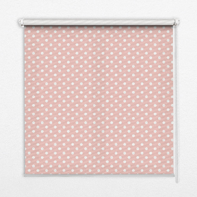 Fabric roller blind for window White dots