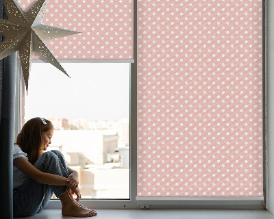 Fabric roller blind for window White dots