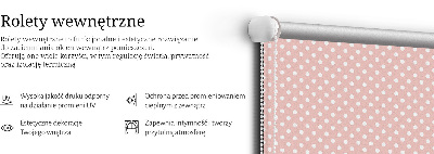 Fabric roller blind for window White dots