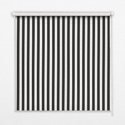 Blackout roller blind with black and white stripes