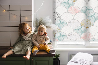Blackout roller blind for window Colorful scales