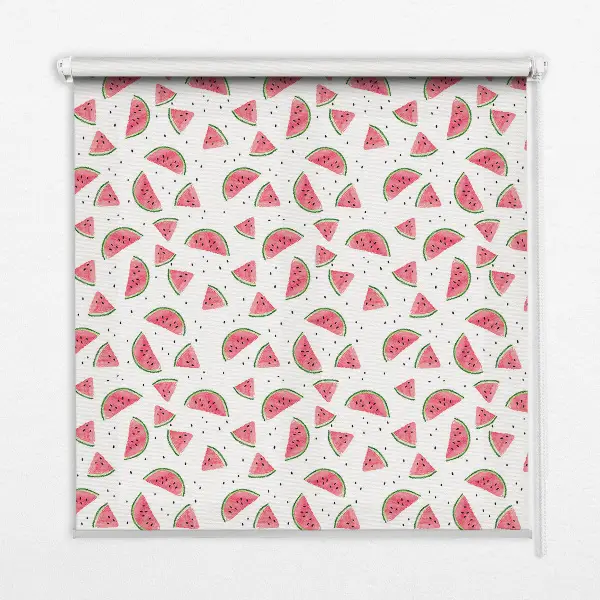 Fabric roller blind for window watermelon print