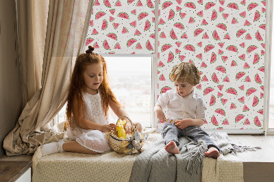Fabric roller blind for window Watermelons