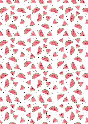 Fabric roller blind for window watermelon print