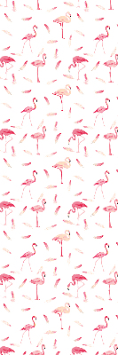 Blackout roller blind Flamingos and their feathers