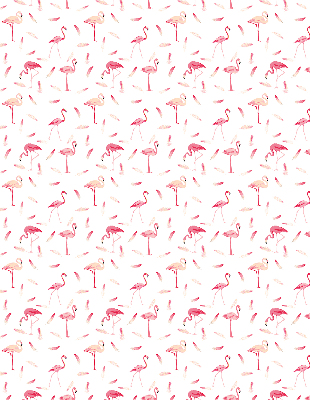 Blackout roller blind Flamingos and their feathers