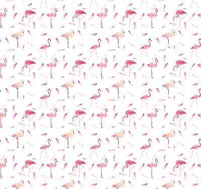 Blackout roller blind Flamingos and their feathers