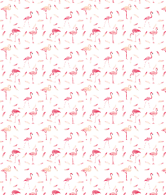 Blackout roller blind Flamingos and their feathers