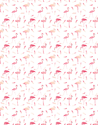 Blackout roller blind Flamingos and their feathers